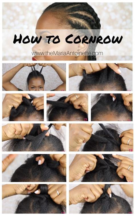 Step-by-step instructions on how to cornrow your own hair beginners friendly. | Cabelo com ...