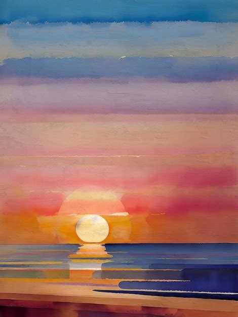 Premium Photo | Watercolor sunset painting abstract illustration ...