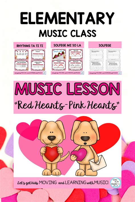 Valentine's Day Music Lesson "Red Hearts, Pink Hearts" Kodaly K-3 ...