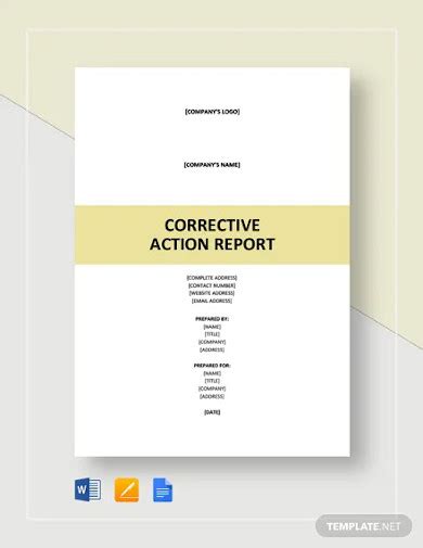 Corrective Action Report - 17+ Examples, Format, Pdf