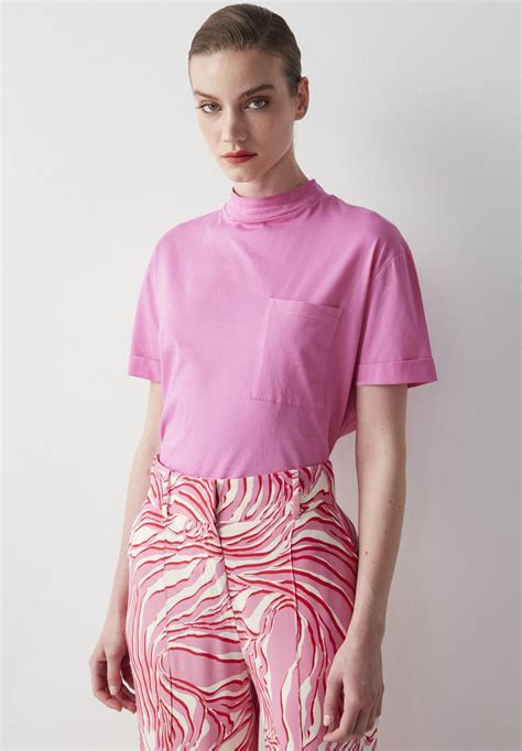 Ipekyol REGULAR FIT STAND UP COLLAR BASIC - T-shirt basic - pink/fuxia - Zalando.it