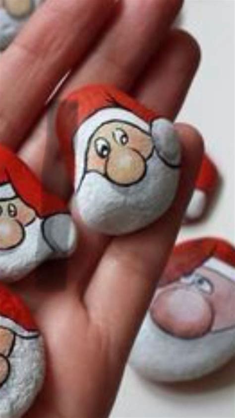 Painted rocks Santas | Painted rocks, Rock art, Painting