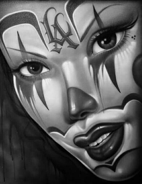 Clown Face | Prison art, Chicano art, Lowrider art