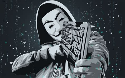 Download Mask Keyboard Technology Anonymous HD Wallpaper