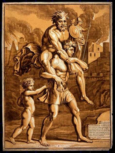 Raphael Aeneas Carrying His Father Anchises on His Shoulders ...