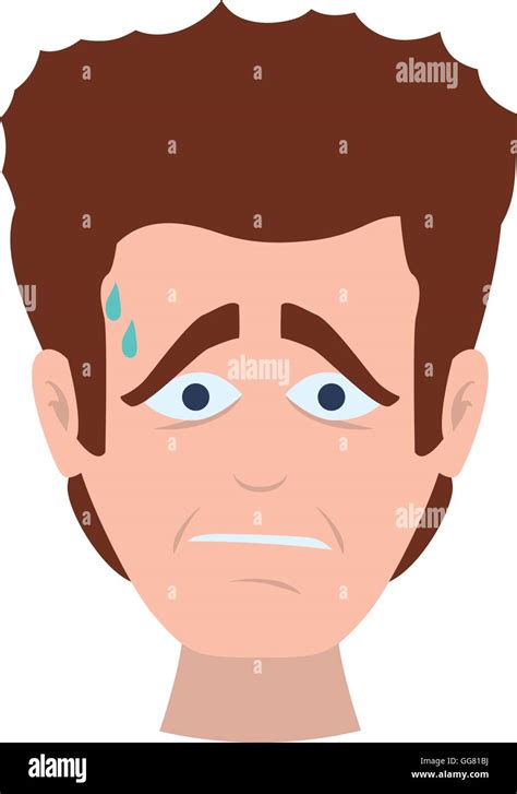 face sad man expression cartoon icon. Vector graphic Stock Vector Image ...