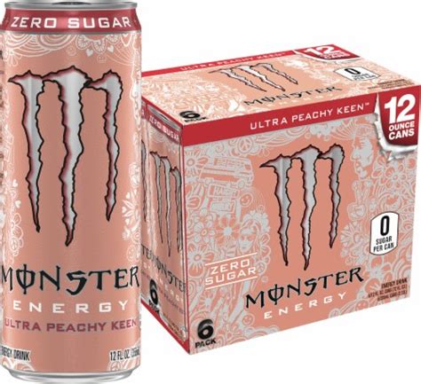 Monster® Zero Sugar Ultra Peachy Keen Energy Drink Multipack Cans, 6 pk / 12 fl oz - Ralphs