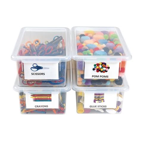 Clear Easy Label Bins with Lids - Set of 4