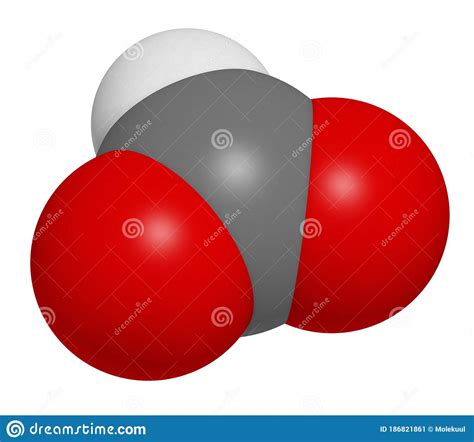 Formate Anion, Chemical Structure. 3D Rendering. Atoms Are Represented As Spheres With ...