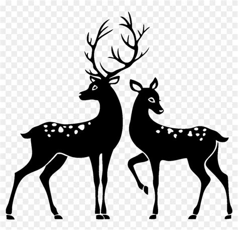 Pin Buck And Doe Silhouette Clip Art On Pinterest - Stag And Doe Silhouette - Free Transparent ...