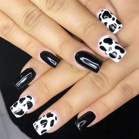 Get the Perfectly Chic Look with Pink Cow Print Acrylic Nails - Try Now!