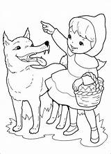 Little Red Riding Hood And A Wolf Coloring Page  Free Printable sketch template