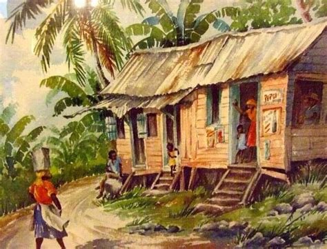 Jamaican country side | Jamaican art, Caribbean art, African american art