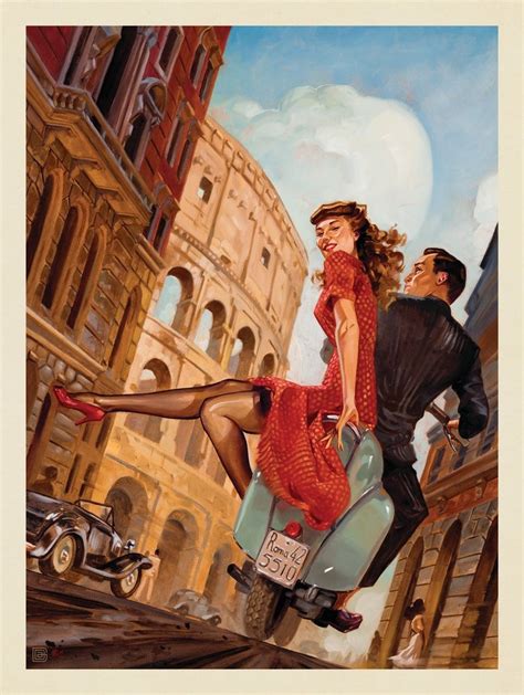 Oil Painting: Rome By Vespa | Anderson Design Group | Vintage italian ...