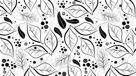 Download Pattern Leaf Artistic Black & White HD Wallpaper by Mimosa
