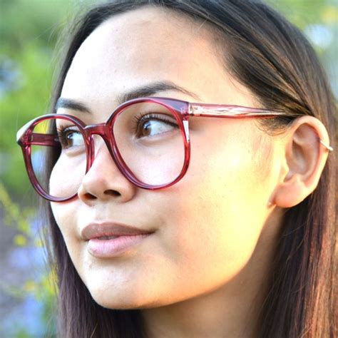 Red Plastic Oversized Eyeglasses Frames NO LENSES Dar… - Gem