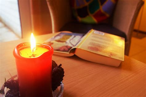 Free Images : book, red, color, autumn, drink, yellow, candle, lighting, shape, cosiness, spruce ...