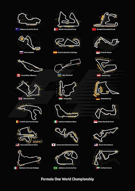 F1 Circuits Digital Art by Afterdarkness f1, formula one, formula 1, f1 grand pr... | Formula ...