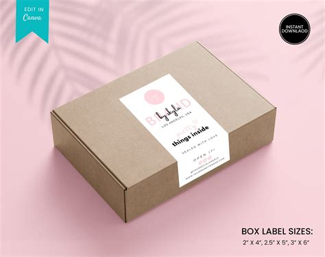 Printable Box Label Template Custom Packaging Labels Order | Etsy