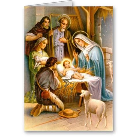 Vintage nativity scene holiday card | Zazzle.com in 2021 | Christmas nativity scene, Vintage ...