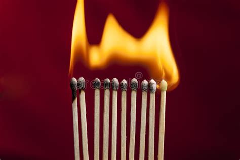 Matchsticks on fire. stock image. Image of burnt, macro - 65631783