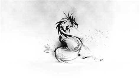 Abstract Dragon Wallpaper (Black/White) by maciekporebski on DeviantArt