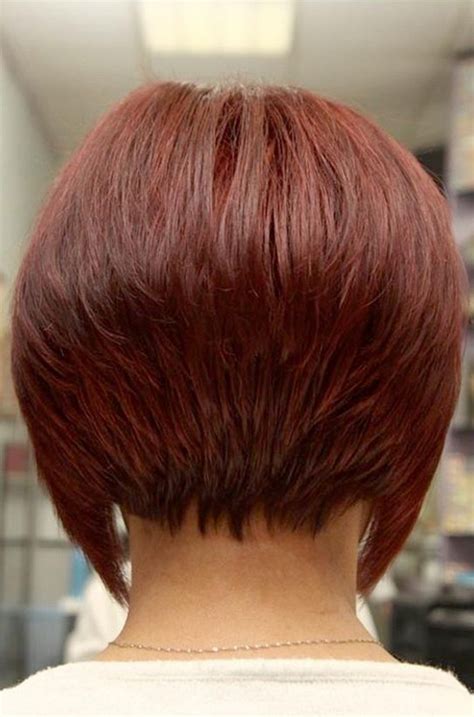 Back View of Red Inverted Bob Hairstyle | Styles Weekly