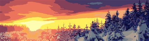 paesaggio di neve al tramonto - 4480x1080 sfondi - 3840x1080 - WallpaperTip