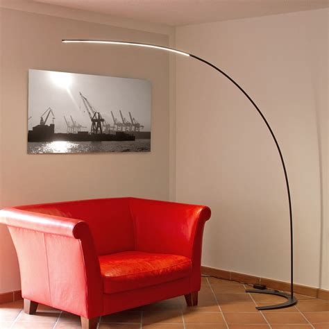 Preisvergleich für LED-Bogenstehleuchte Danua in Schwarz, BxT 161x91 cm, aus Kunststoff ...