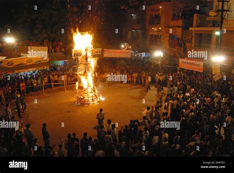 Effigy of Ravan is burning on the occasion of dussehra Jodhpur Rajasthan India Stock Photo - Alamy