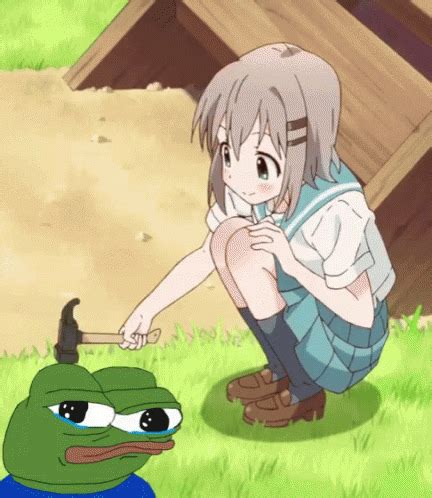 Anime Pepe The Frog GIF - Anime PepeTheFrog Hammer - Discover & Share GIFs