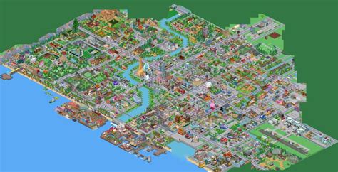 Simpsons springfield map, Springfield tapped out, Springfield map