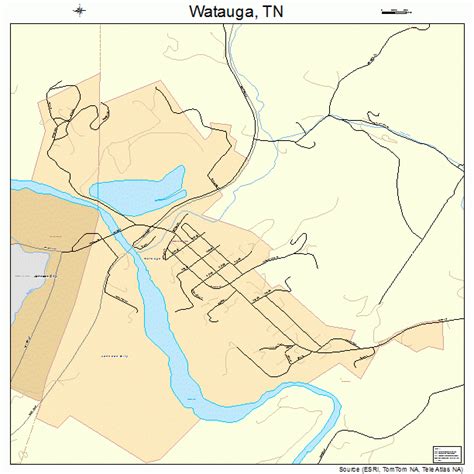 Watauga Tennessee Street Map 4778240