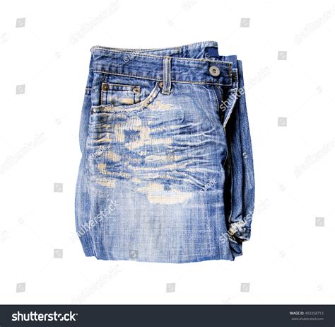 Old Blue Jeans Denim Jeans Folded Stock Photo (Edit Now) 403358713