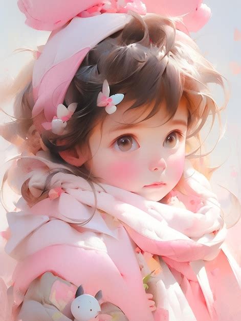 Premium AI Image | Happy and Cute Realistic Anime baby girl is holding ...