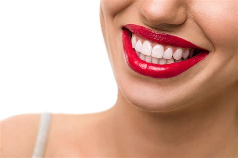 Gorgeous Smile With Red Lips Stock Photo - Download Image Now - iStock