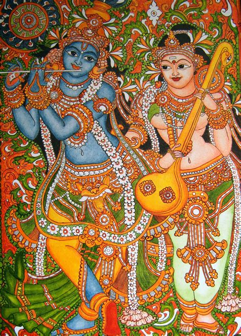 Kerala Mural Painting, Tanjore Painting, Krishna Painting, Krishna Art, Art Painting, Baby ...