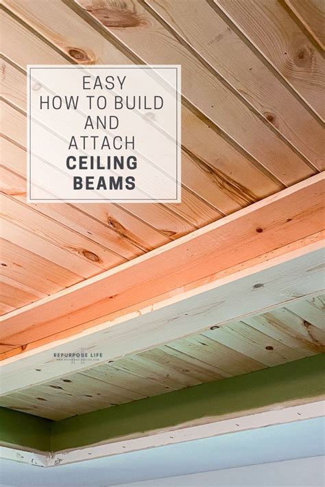 Easy How to Build and Attach Ceiling Beams - Design to Build | Ceiling beams, Tray ceiling, Beams