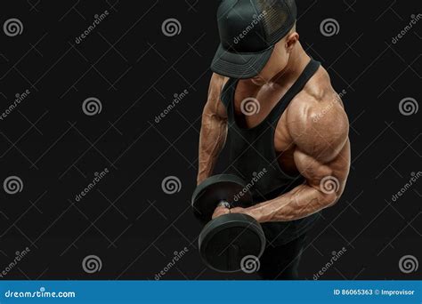 Bodybuilder Wearing a Red Tank Top Stock Image - Image of protein ...