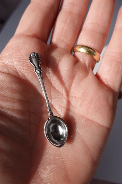 Sterling Silver Tiny Spoon,miniature Spoon Vintage,small Spoon Sliver ...