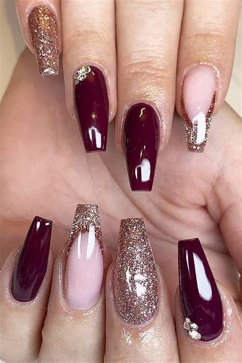 43 Chic Burgundy Nails You'll Fall in Love With - StayGlam | Maroon ...