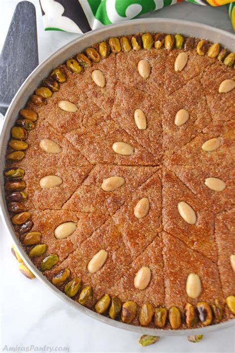 Basbousa (semolina cake) | Recipe | Middle eastern desserts, Egyptian ...