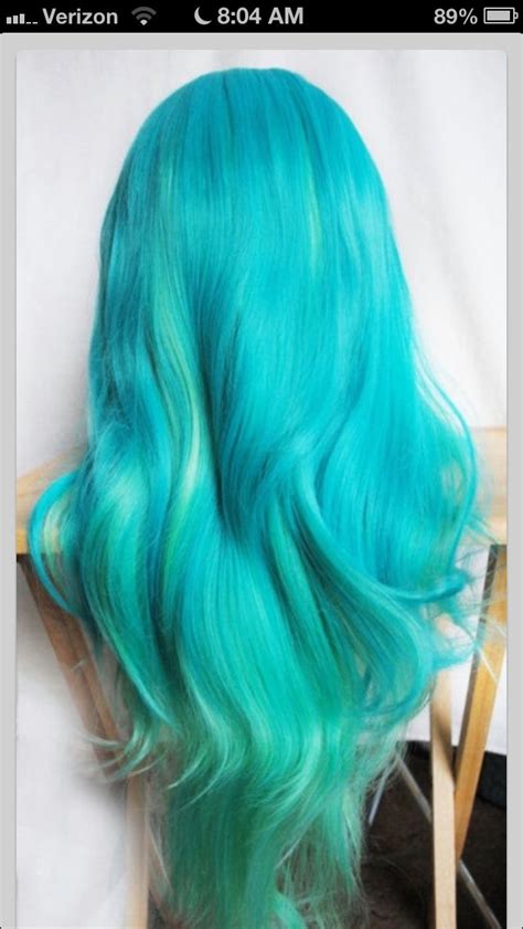 Aqua blue hair | Hair styles, Hair color, Green hair