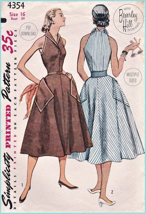 Vintage Sewing Pattern Reproduction 1950s 50s Chic Collared - Etsy | Dress sewing patterns ...