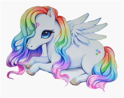 Transparent Rainbow Unicorn Clipart - Drawing Cute Unicorn, HD Png Download , Transparent Png ...