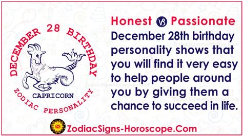 December 28 Zodiac (Capricorn) Horoscope Birthday Personality and Lucky ...