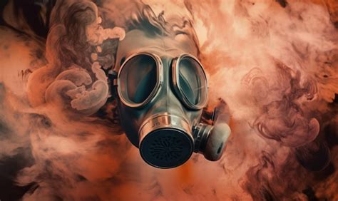 Premium AI Image | A gas mask in a smokey background