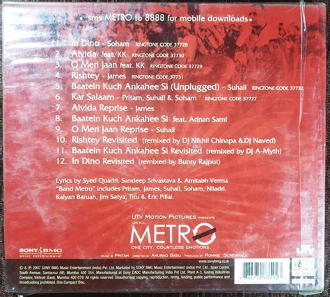 Life In A Metro (2007) Pritam Chakraborty Pre-Owned Sony Music Audio CD