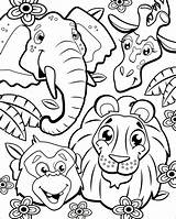 Jungle Animals coloring Pages  Printable sketch template