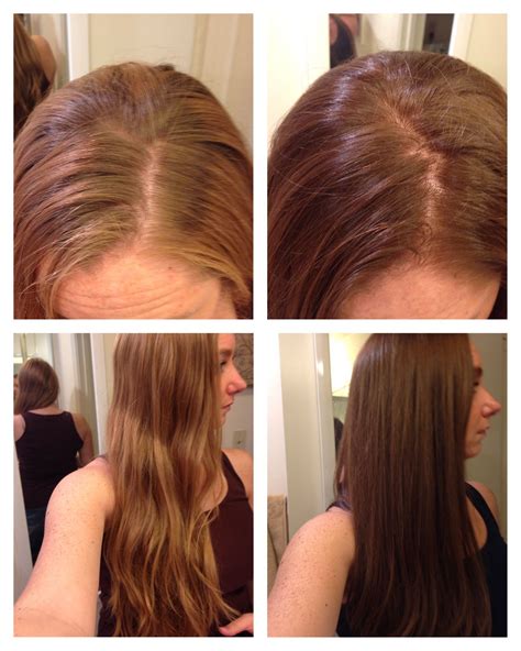 Before and after Clairol Natural Instincts Light Brown Suede 13 | Light brown hair, Short hair ...